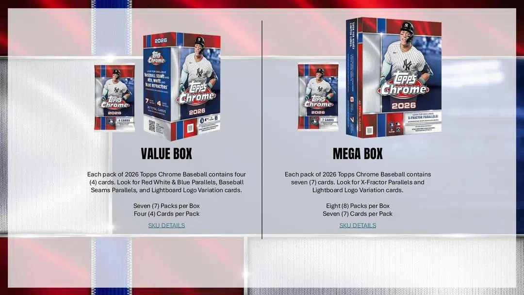 2026 Topps Chrome Baseball MLB Mega Box - Sealed