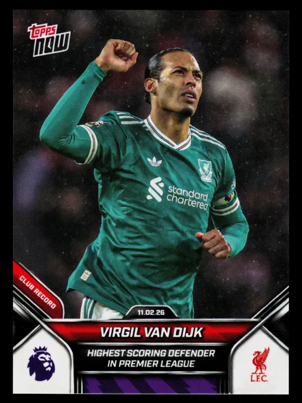 2026 Virgil van Dijk #138 Topps Now Premier League Club Record