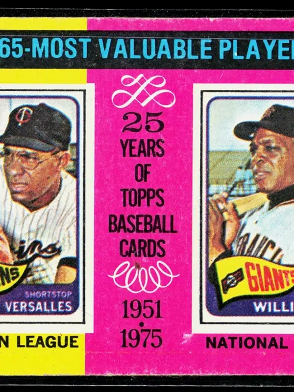 1975 Zoilo Versalles Willie Mays #203 Topps 1965 Most Valuable Players - front