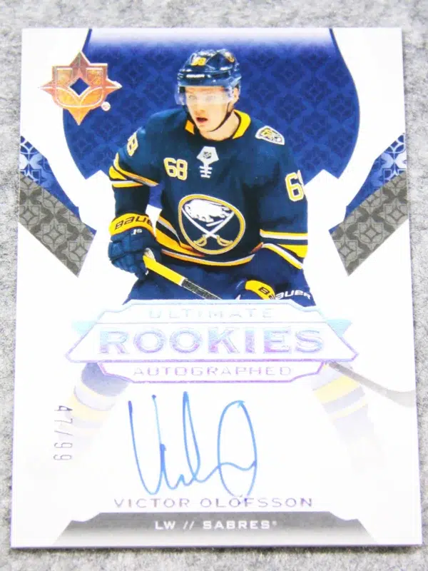 2019 20 Victor Olofsson #194 Upper Deck Ultimate Collection Ultimate Rookies Autographed of 99 - front