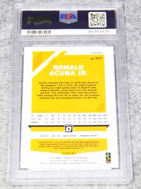 2019 Ronald Acuña Jr. #177 Panini Donruss Optic Holo - back