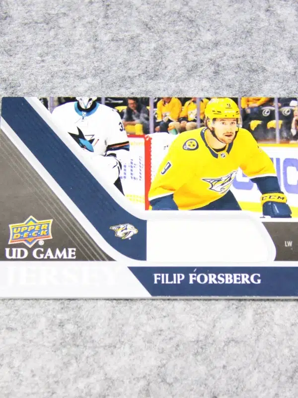 2020 21 Filip Forsberg #GJ FF Upper Deck Series 1 UD Game Jersey - front