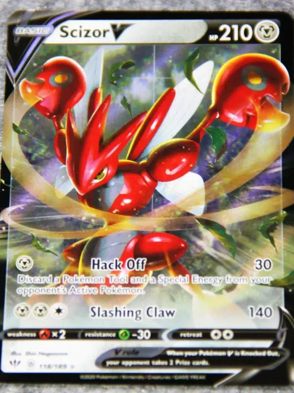 2020 Scizor V #118 189 Pokemon Darkness Ablaze Ultra Rare Holo - front