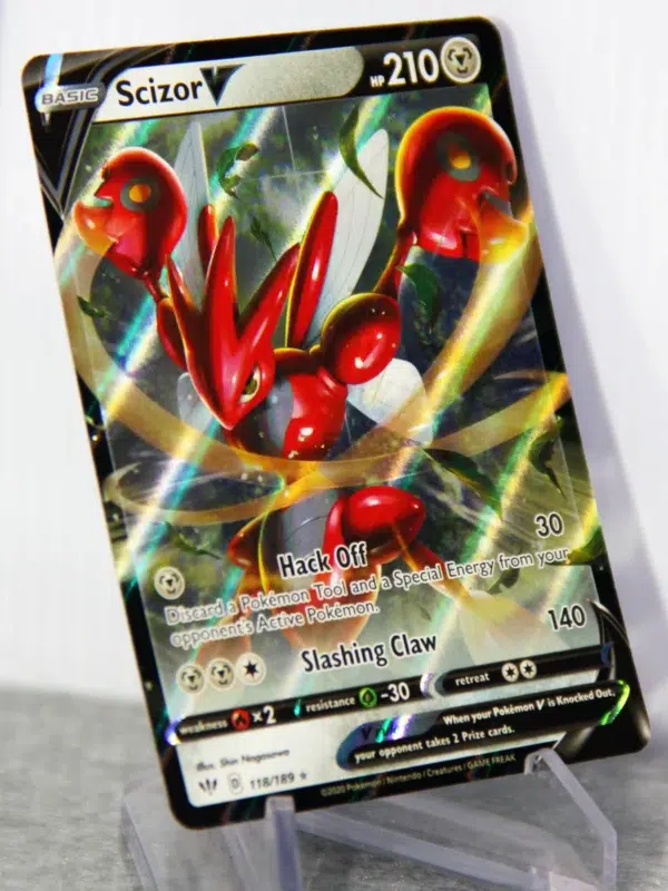 2020 Scizor V #118 189 Pokemon Darkness Ablaze Ultra Rare Holo - stand