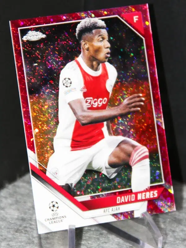 2021-22 David Neres #103 Topps Chrome UEFA Champions League Pink Mini-Diamond /175