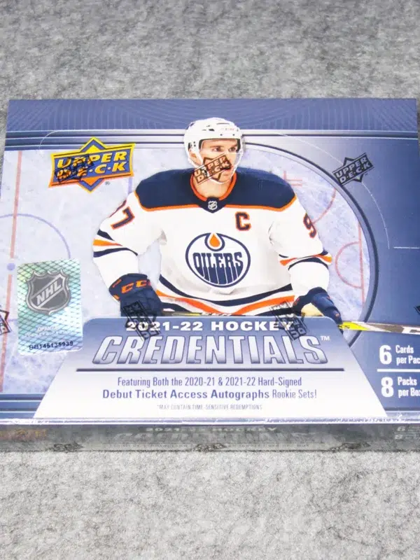 2021 22 Upper Deck Credentials Hockey NHL Hobby Box - front