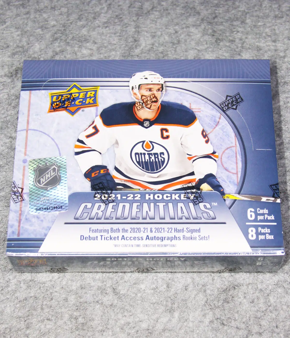 2021 22 Upper Deck Credentials Hockey NHL Hobby Box - front