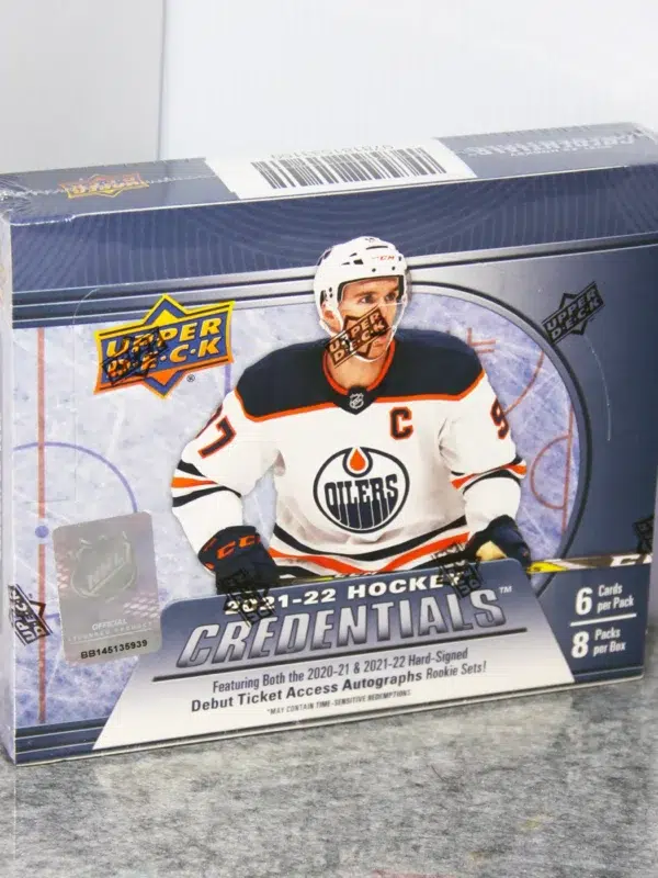 2021 22 Upper Deck Credentials Hockey NHL Hobby Box - stand