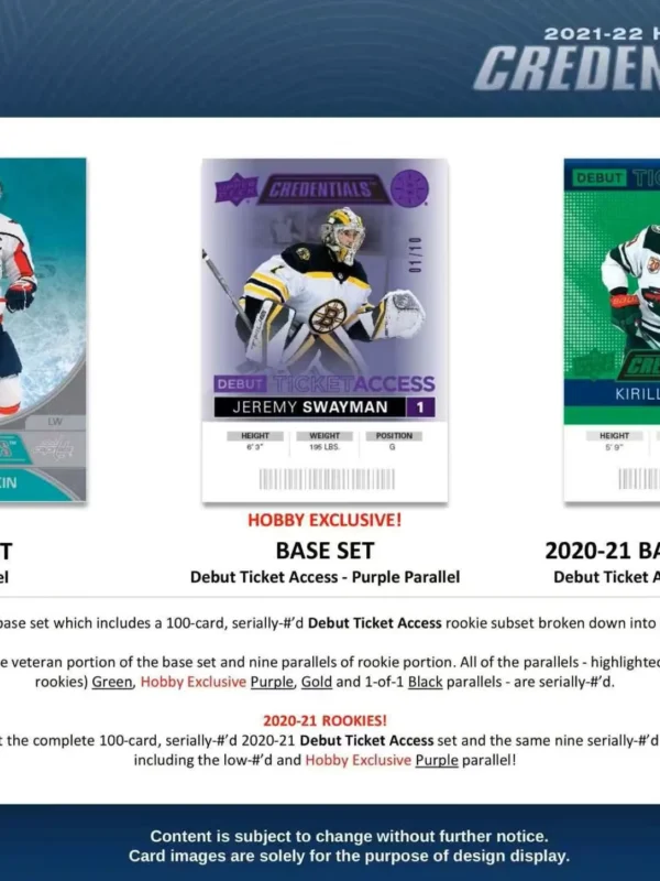2021-22 Upper Deck Credentials Hockey NHL Hobby Box