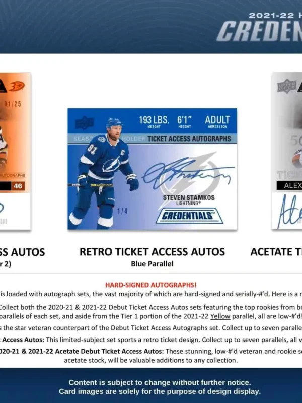 2021-22 Upper Deck Credentials Hockey NHL Hobby Box