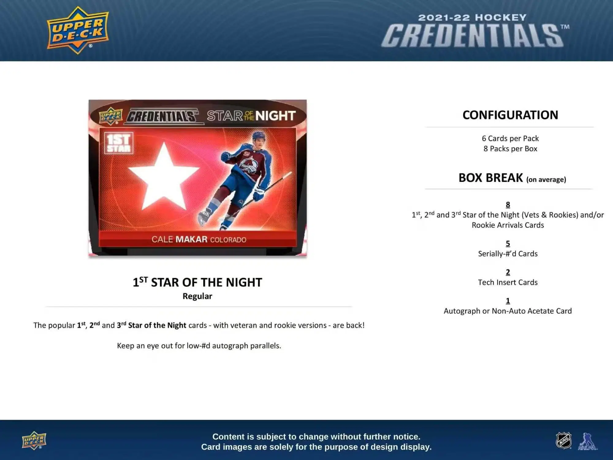 2021-22 Upper Deck Credentials Hockey NHL Hobby Box