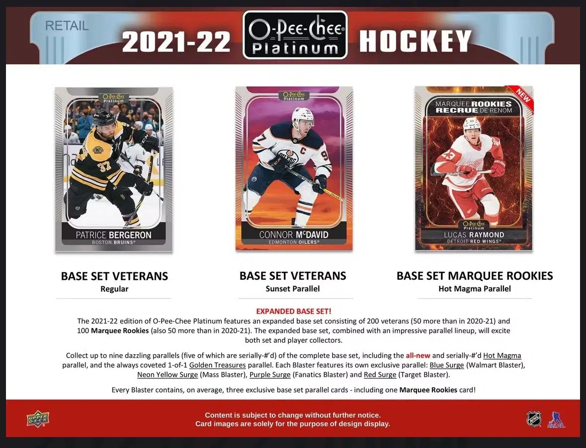 2021-22 Upper Deck O-Pee-Chee Platinum Hockey NHL Blaster Box