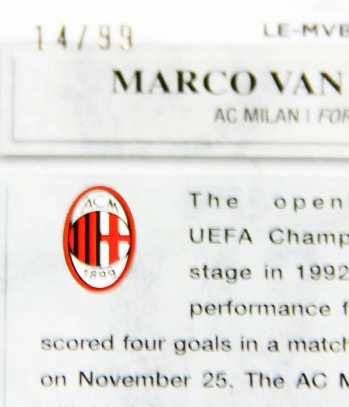 2022-23 Marco van Basten #LE-MVB Topps Stadium Club Chrome Legends of Europe Green /99
