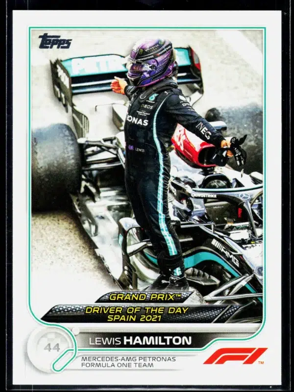 2022 Lewis Hamilton #176 Topps Chrome Formula 1 Grand Prix Driver of the Day - front