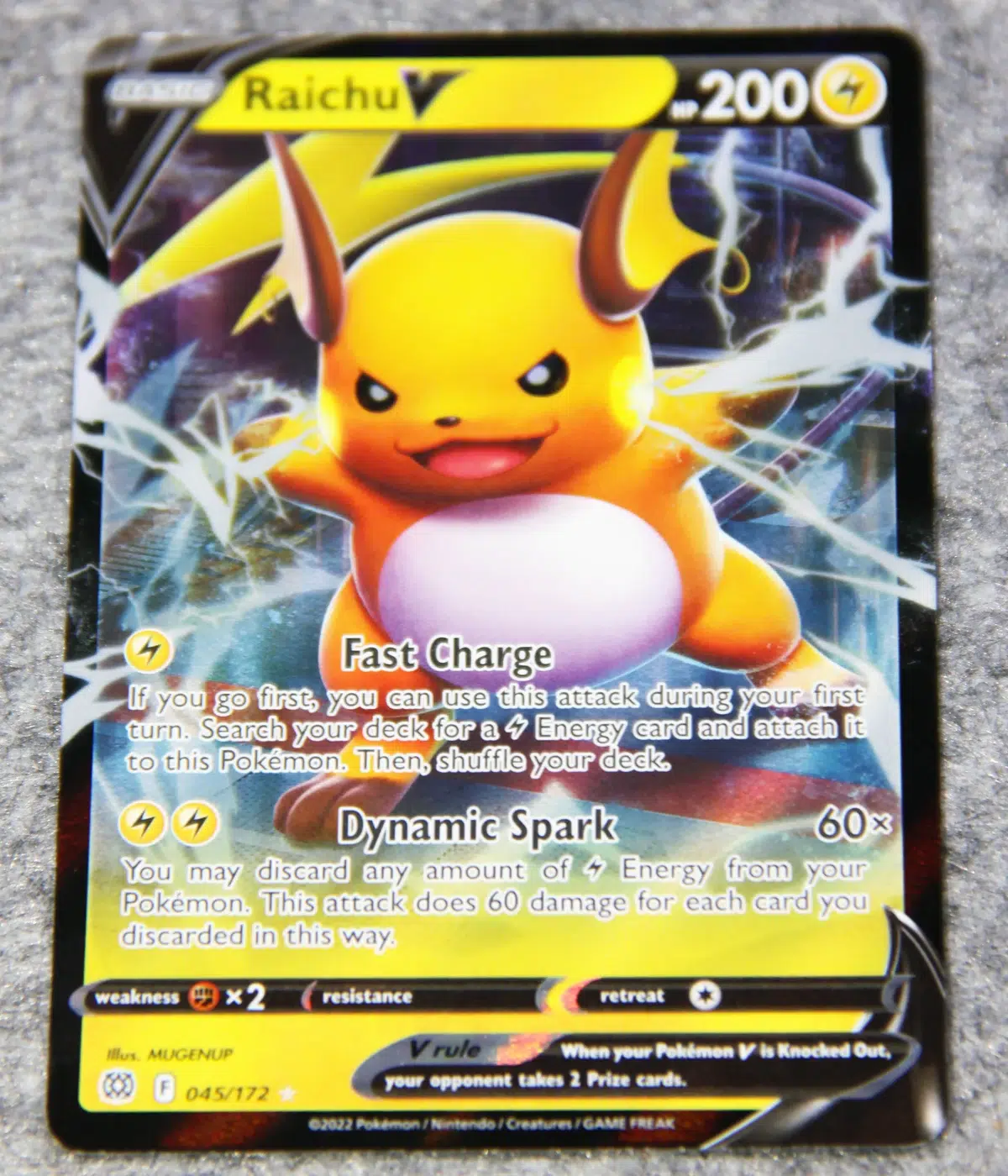 2022 Raichu V #045 172 Pokemon Brilliant Stars Ultra Rare Holo - front