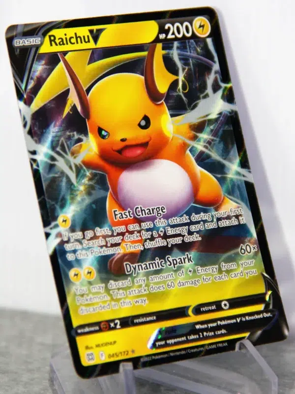2022 Raichu V #045 172 Pokemon Brilliant Stars Ultra Rare Holo - stand