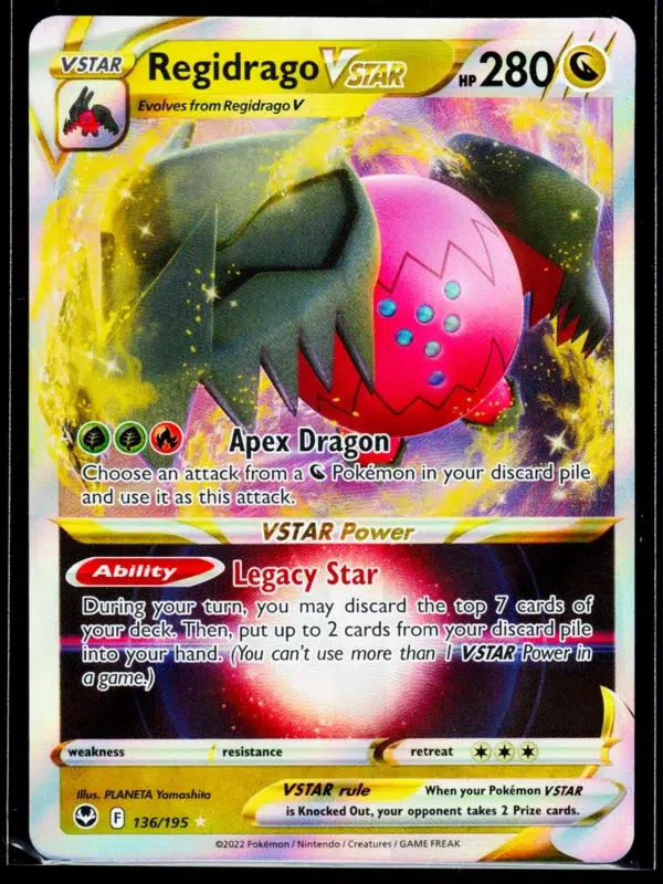 2022 Regidrago VSTAR #136 195 Pokemon Silver Tempest Ultra Rare Holo - front