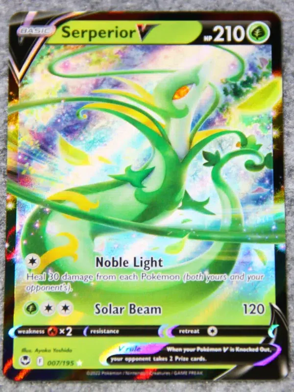 2022 Serperior V #007 195 Pokemon Silver Tempest Ultra Rare Holo - front