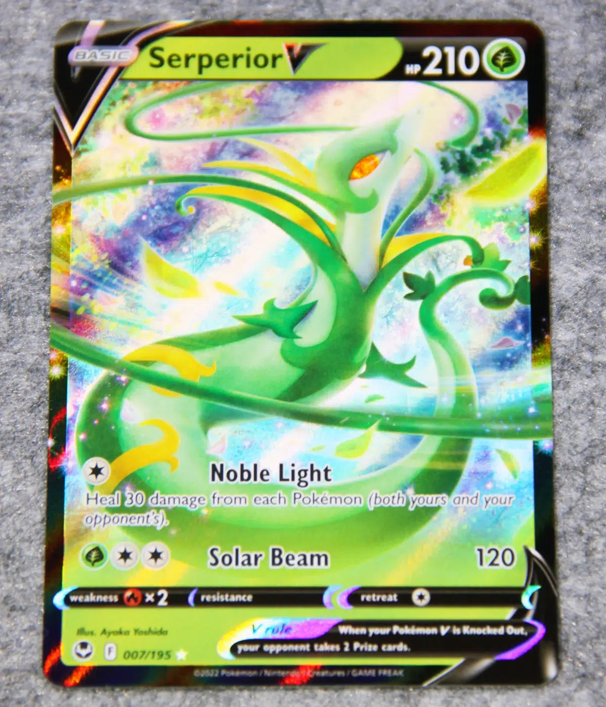 2022 Serperior V #007 195 Pokemon Silver Tempest Ultra Rare Holo - front