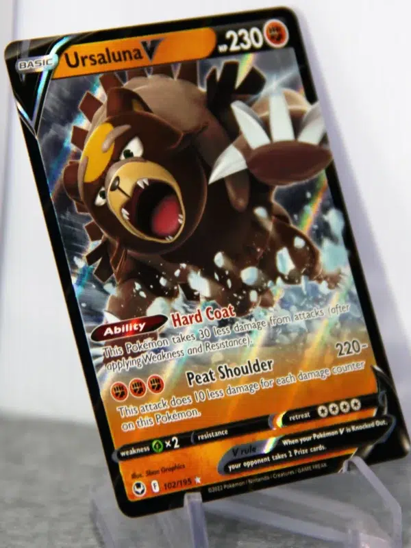 2022 Ursaluna V #102 195 Pokemon Silver Tempest Ultra Rare Holo - stand