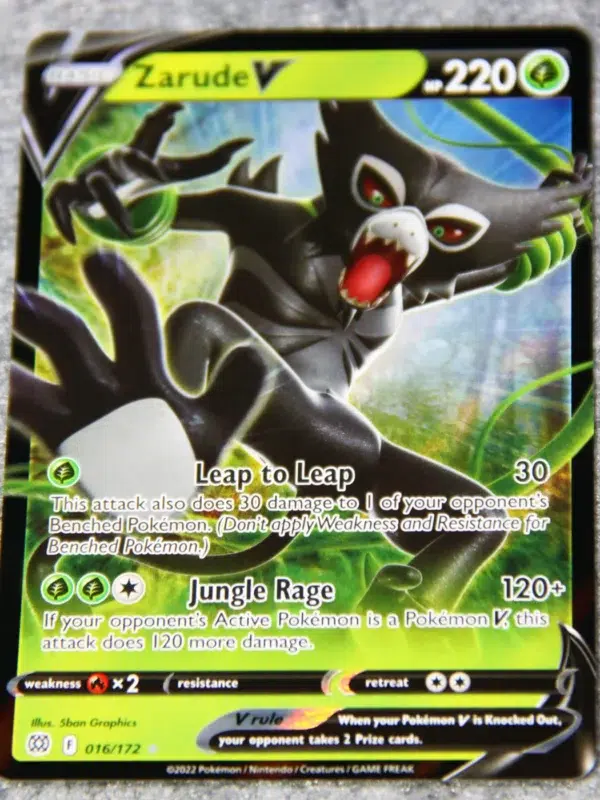 2022 Zarude V #016 172 Pokemon Brilliant Stars Ultra Rare Holo - front
