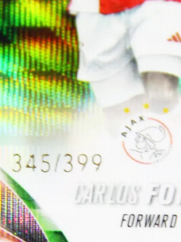 2023-24 Carlos Forbs #90 Topps Chrome UEFA Europa League Neon Green Wave Refractor RC /399