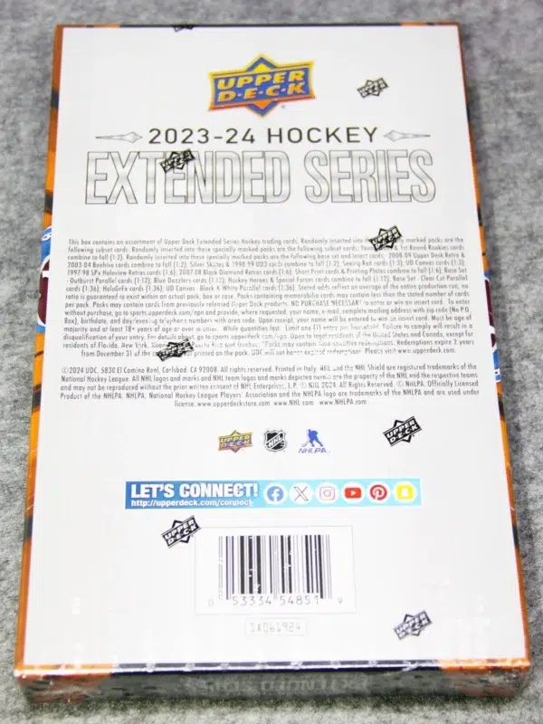 2023 24 Upper Deck Extended Series Hockey NHL Hobby Box - Sealed - back