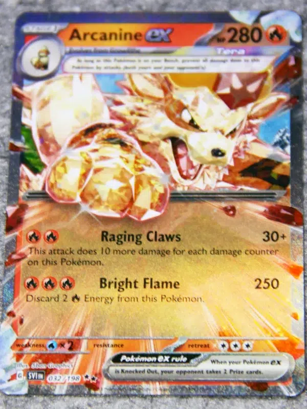 2023 Arcanine ex #032 198 Pokemon Scarlet & Violet Double Rare Holo - front