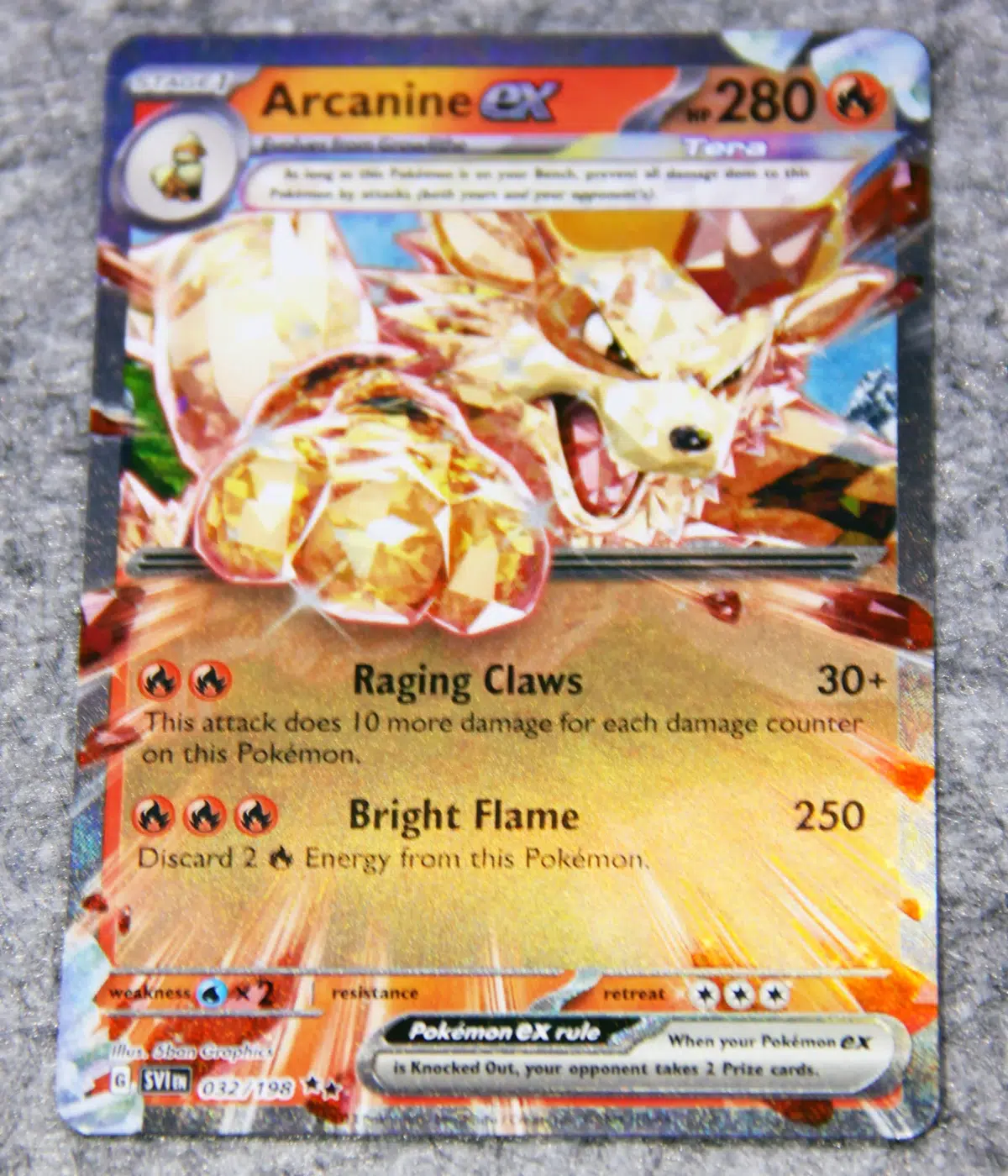 2023 Arcanine ex #032 198 Pokemon Scarlet & Violet Double Rare Holo - front