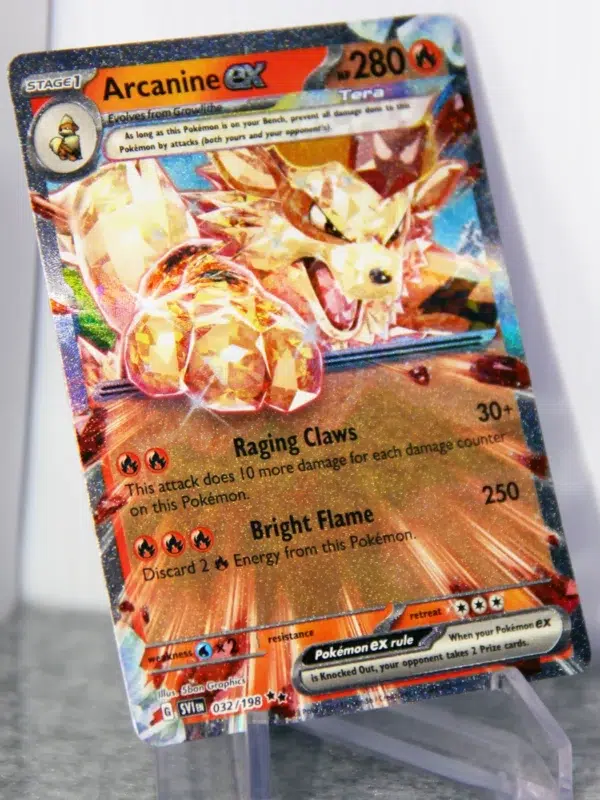 2023 Arcanine ex #032 198 Pokemon Scarlet & Violet Double Rare Holo - stand