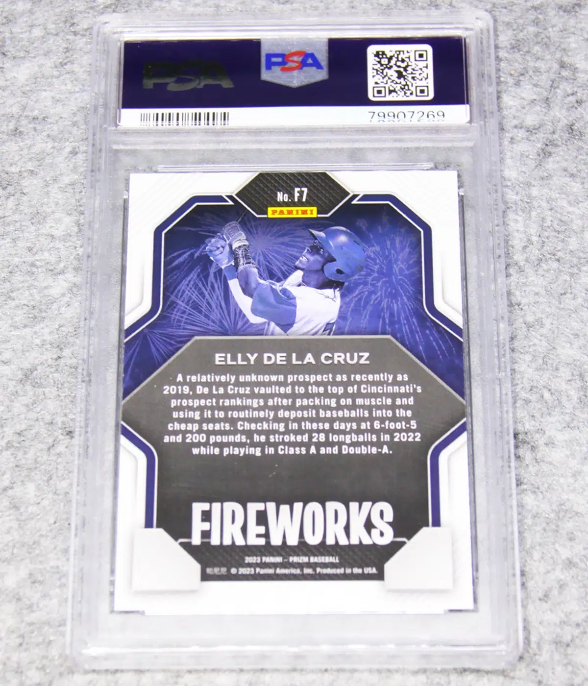 2023 Elly De La Cruz #F7 Panini Prizm Fireworks - back