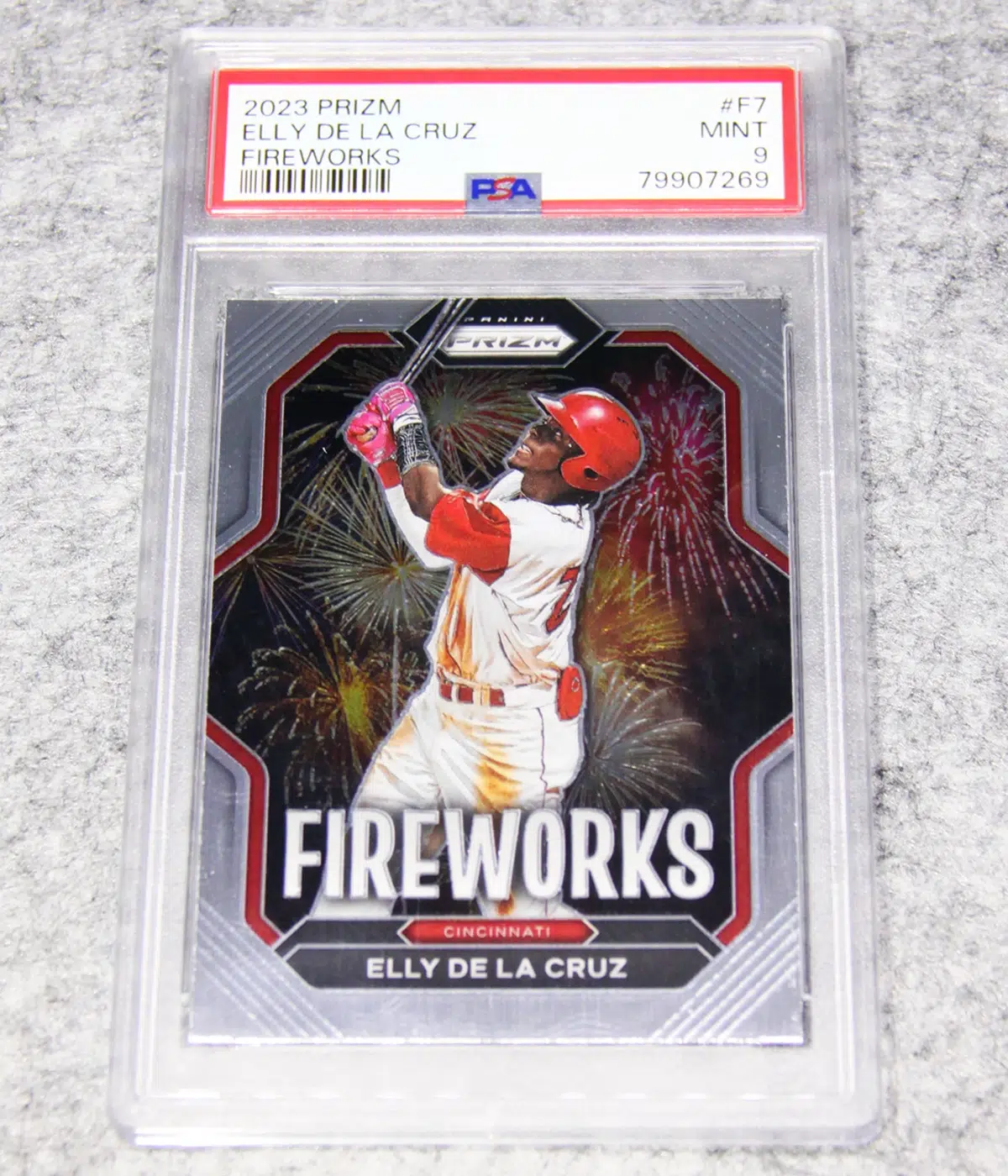 2023 Elly De La Cruz #F7 Panini Prizm Fireworks - front