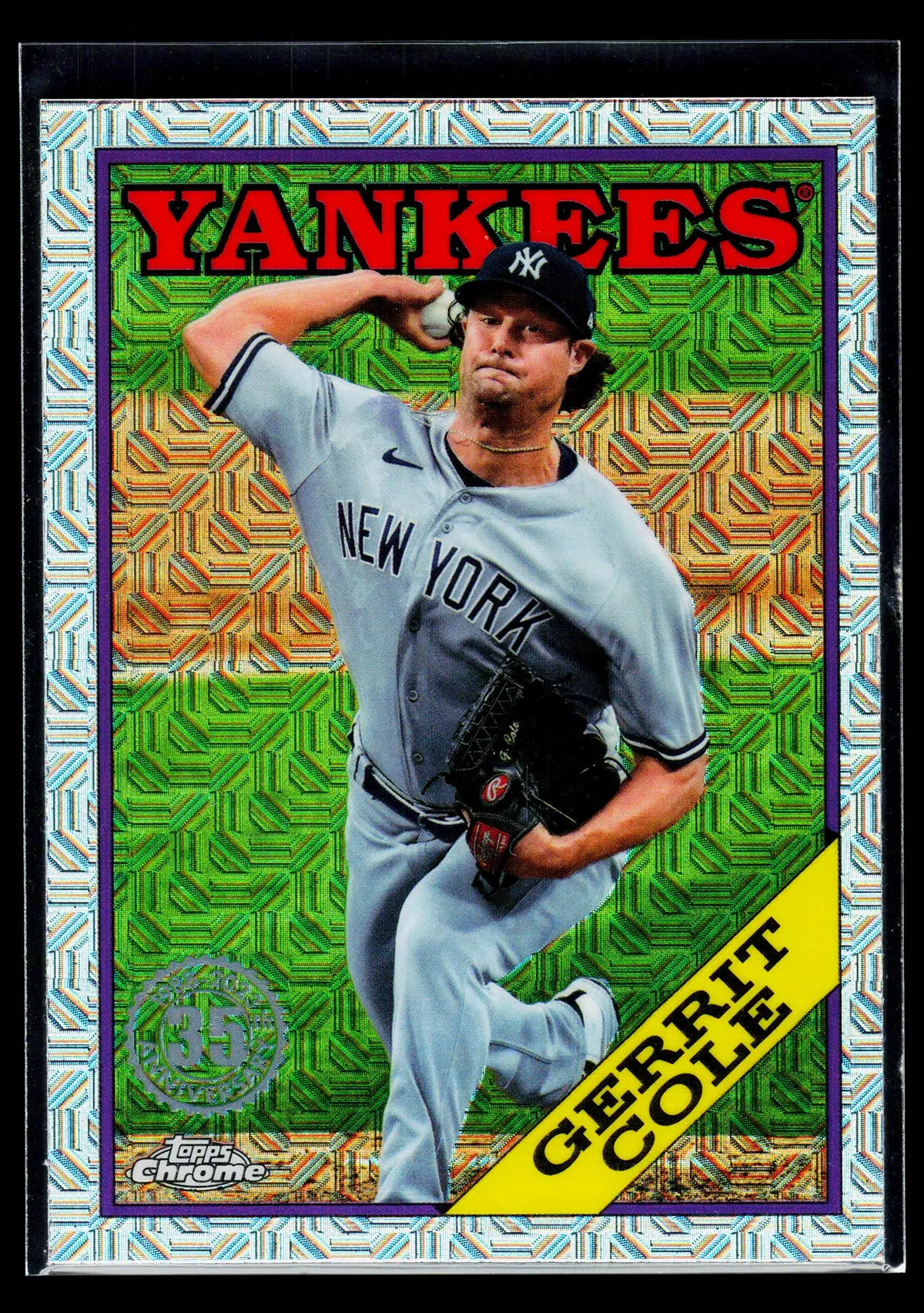 2023 Gerrit Cole #2T88C 18 Topps Chrome 1988 Topps Baseball 35th Anniversary Mojo - front