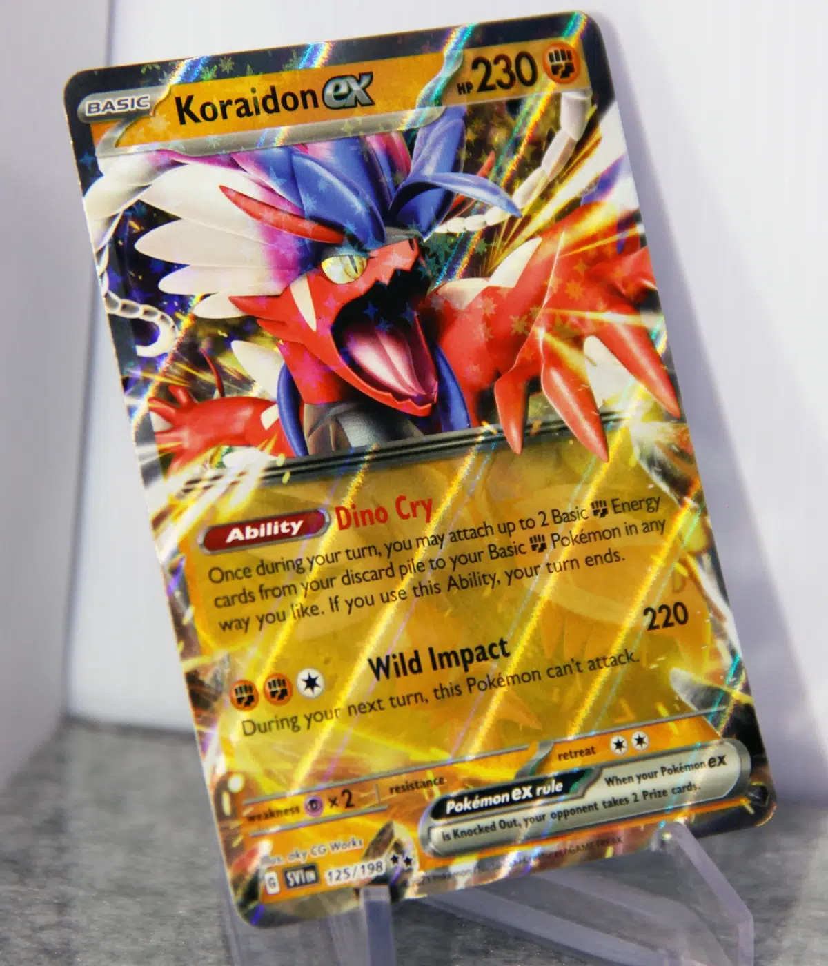 2023 Koraidon ex #125 198 Pokemon Scarlet & Violet Double Rare Holo - stand