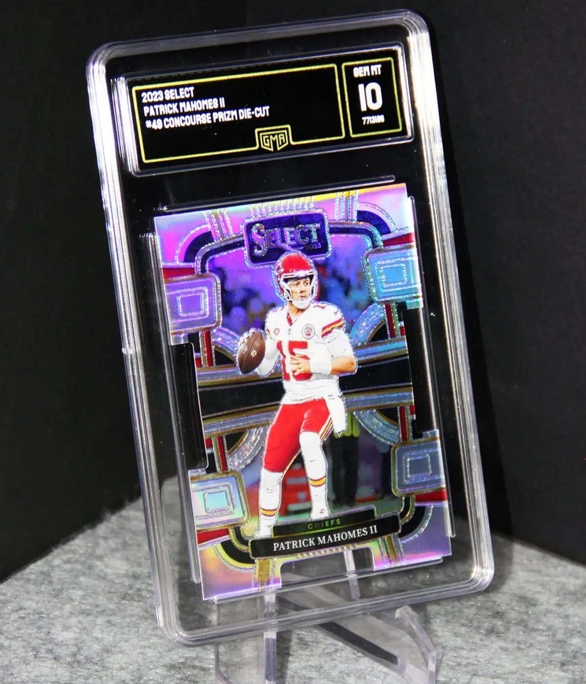 2023 Patrick Mahomes II #49 Panini Select Concourse Prizm Die Cut - stand