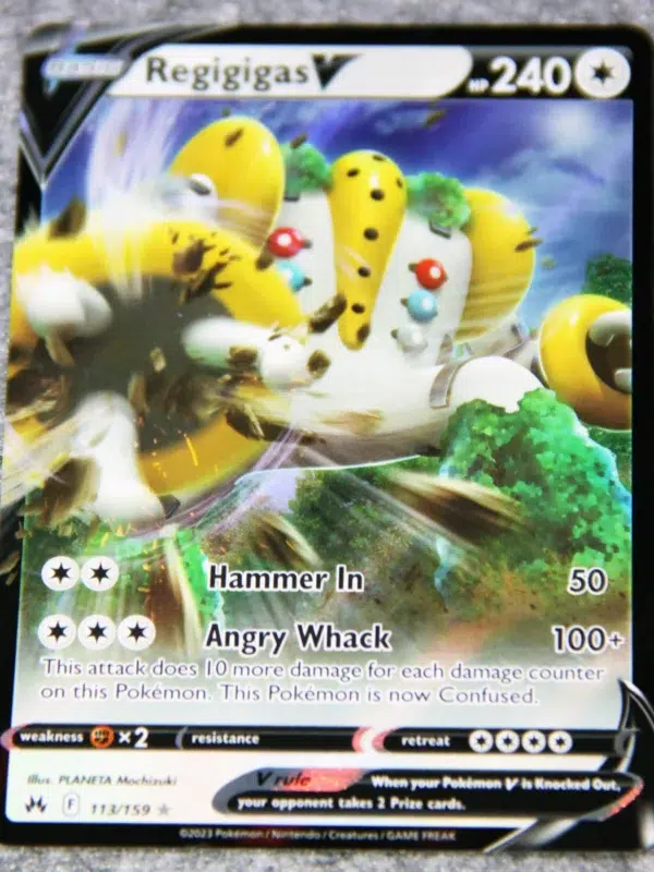 2023 Regigigas V #113 159 Pokemon Crown Zenith Ultra Rare Holo - front