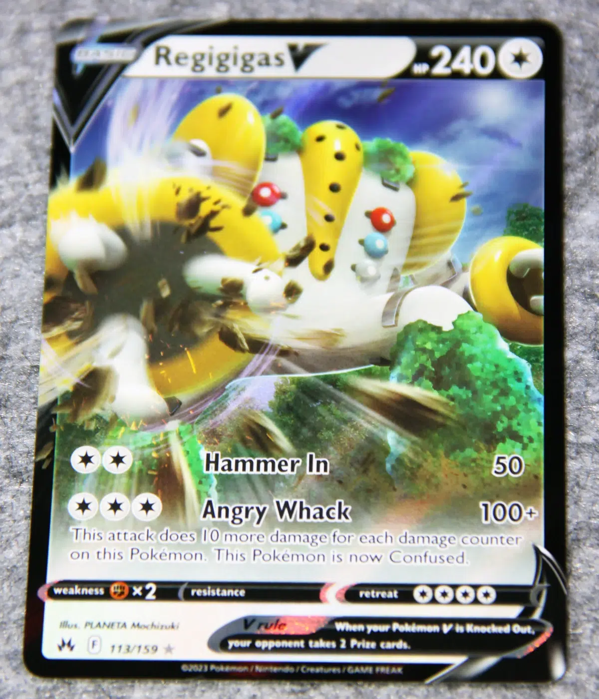 2023 Regigigas V #113 159 Pokemon Crown Zenith Ultra Rare Holo - front