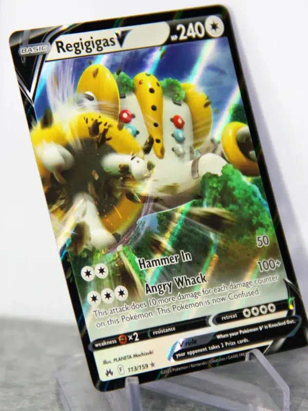 2023 Regigigas V #113 159 Pokemon Crown Zenith Ultra Rare Holo - stand
