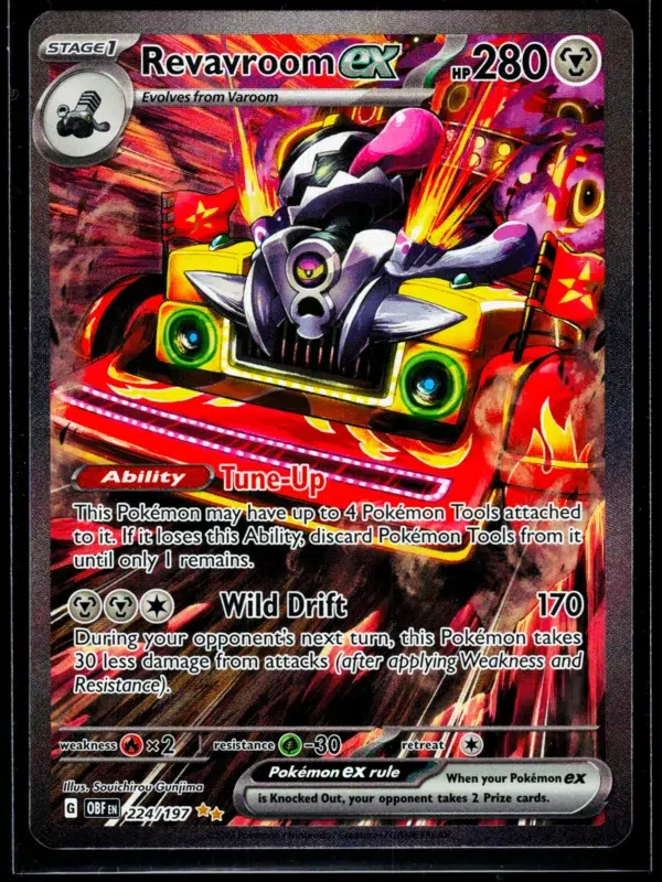 2023 Revavroom ex #224 197 Pokemon Obsidian Flames Special Illustration Rare Holo - front