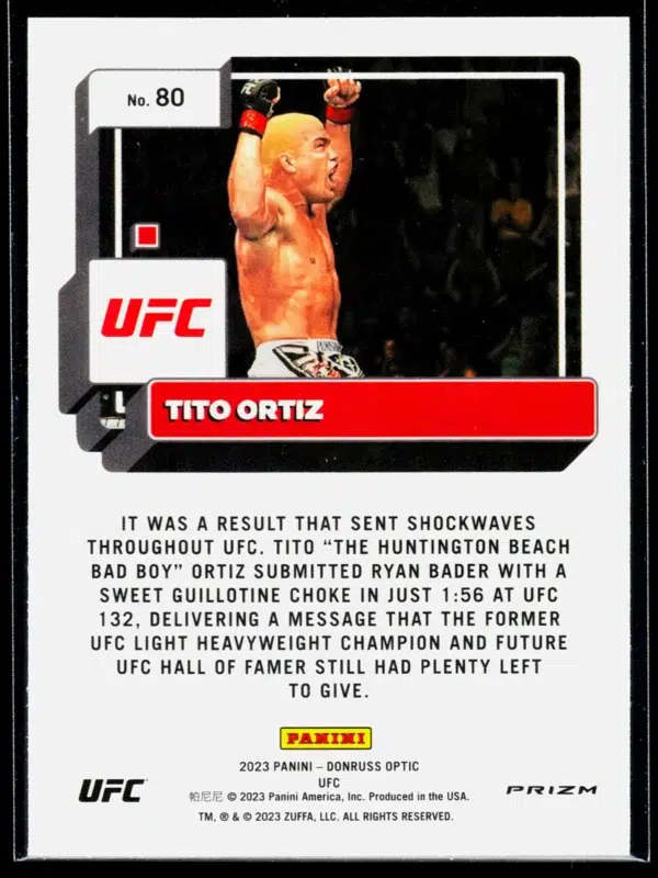 2023 Tito Ortiz #80 Panini Donruss Optic UFC - back