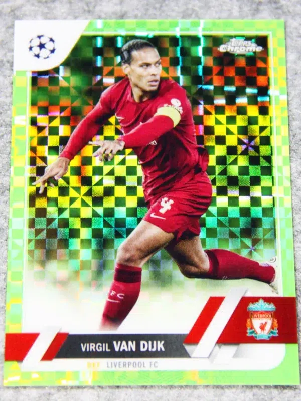2023 Virgil van Dijk #130 Topps Chrome UEFA Club Competitions Green Refractor /399