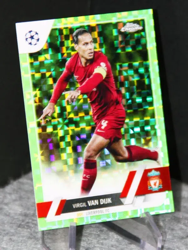 2023 Virgil van Dijk #130 Topps Chrome UEFA Club Competitions Green Refractor /399