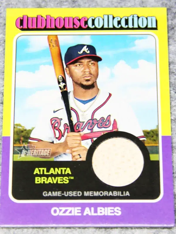 2024 Ozzie Albies #CCR OA Topps Heritage Clubhouse Collection Relic - front