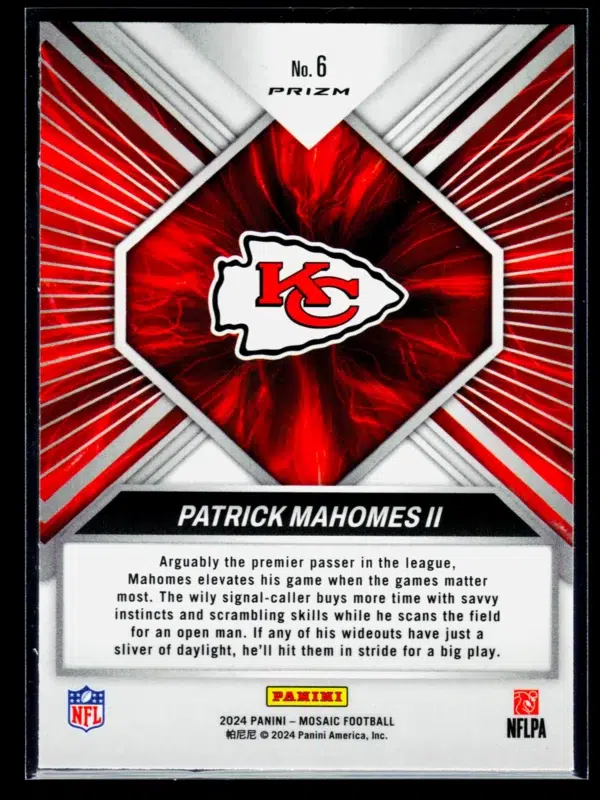 2024 Patrick Mahomes II #6 Panini Mosaic Overdrive - back