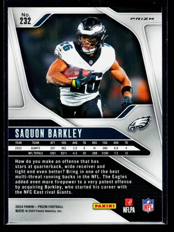 2024 Saquon Barkley #232 Panini Prizm - back