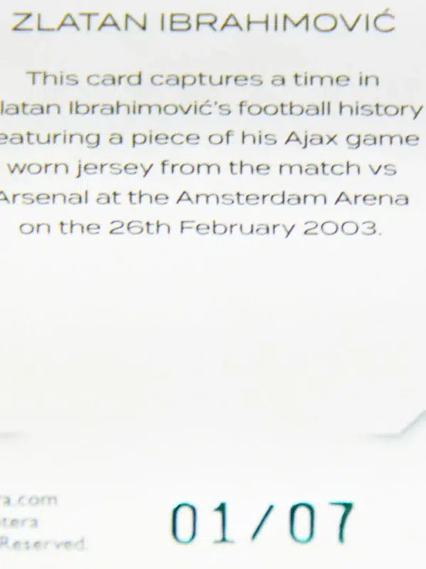 2024 Zlatan Ibrahimovic #NS34 Futera Unique Nostalgia Relic /07