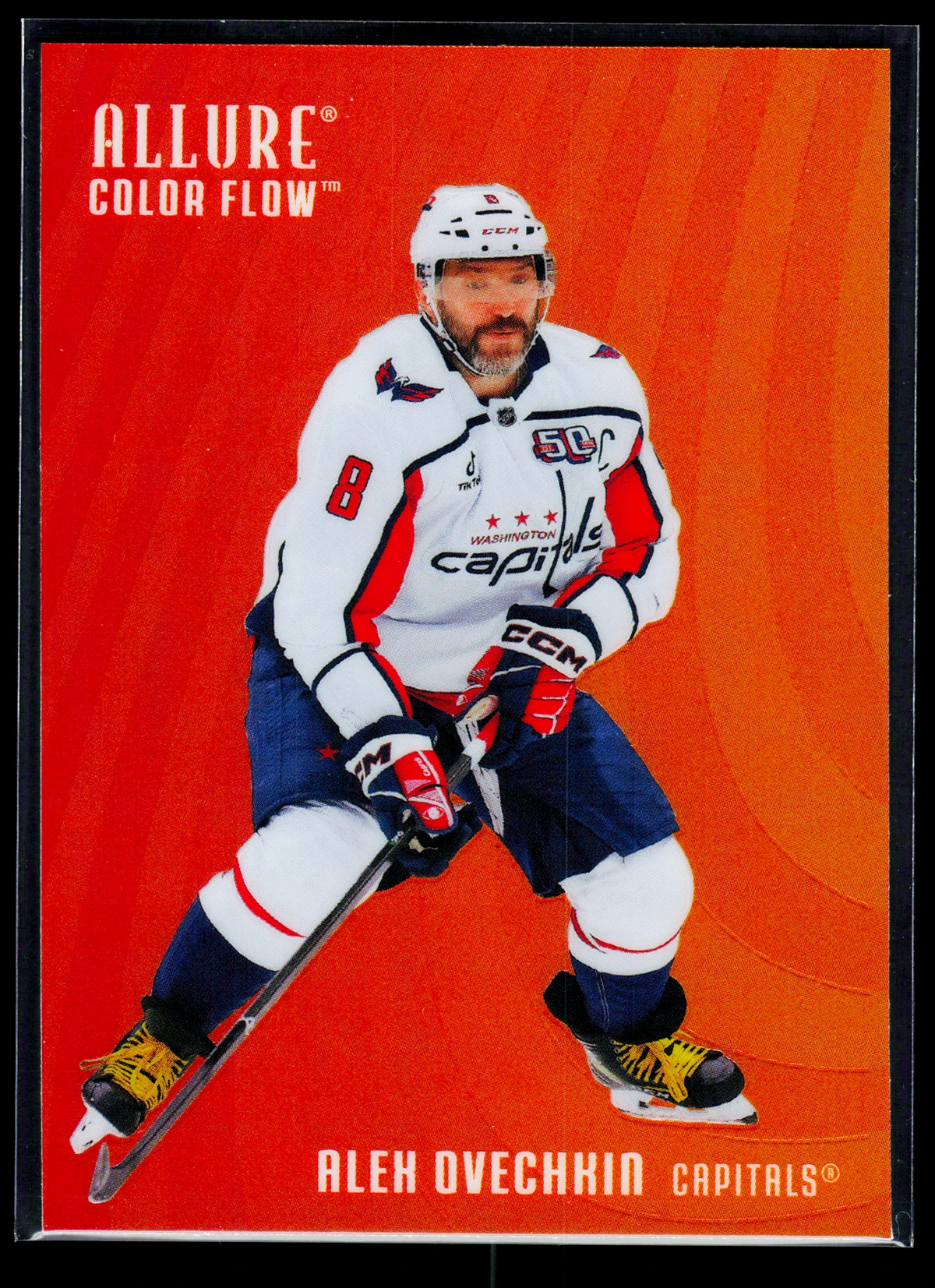 2025 26 Alex Ovechkin #CF 12 Upper Deck Allure Color Flow Red Orange - front