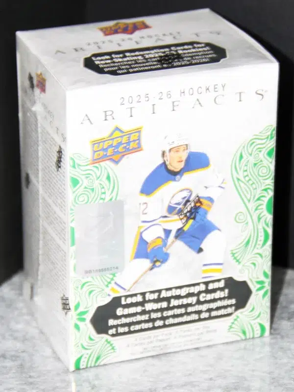 2025 26 Upper Deck Artifacts Hockey NHL Blaster Box - stand