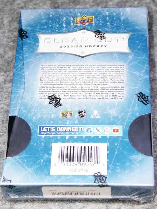 2025 26 Upper Deck Clear Cut Hockey NHL Hobby Box - Sealed - back