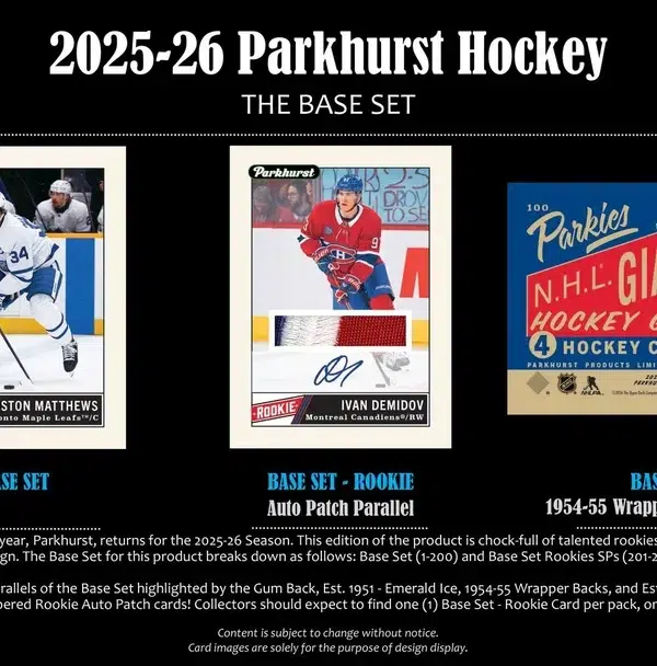 2025-26 Upper Deck Parkhurst Hockey NHL Hobby Box